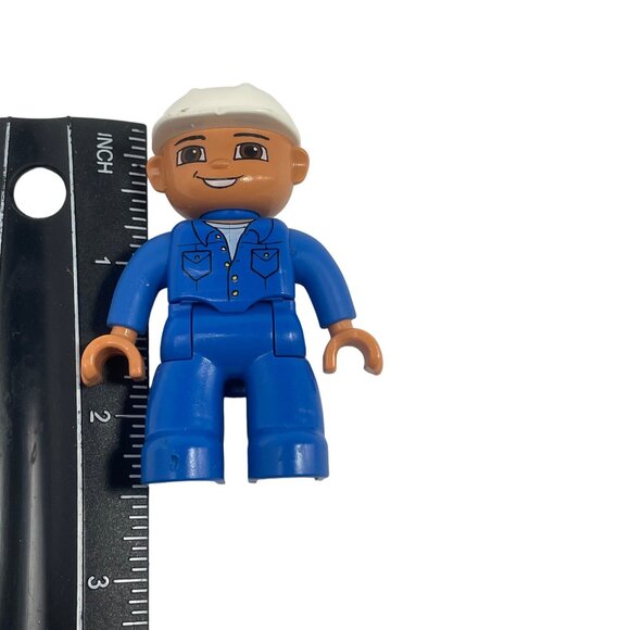 LEGO Duplo Construction Man Worker Figure Vintage - Picture 4 of 5